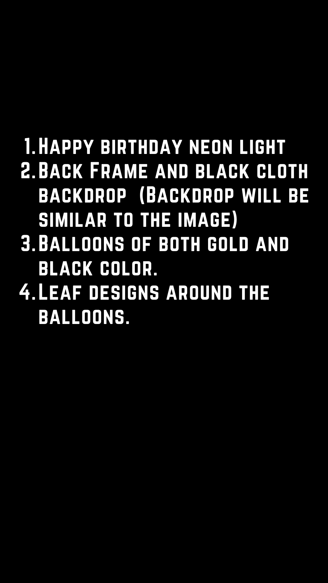 Black & Gold Birthday Decor setup - Tent Wala