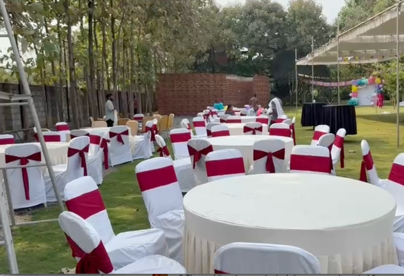 Banquet chairs with cover and ribbon